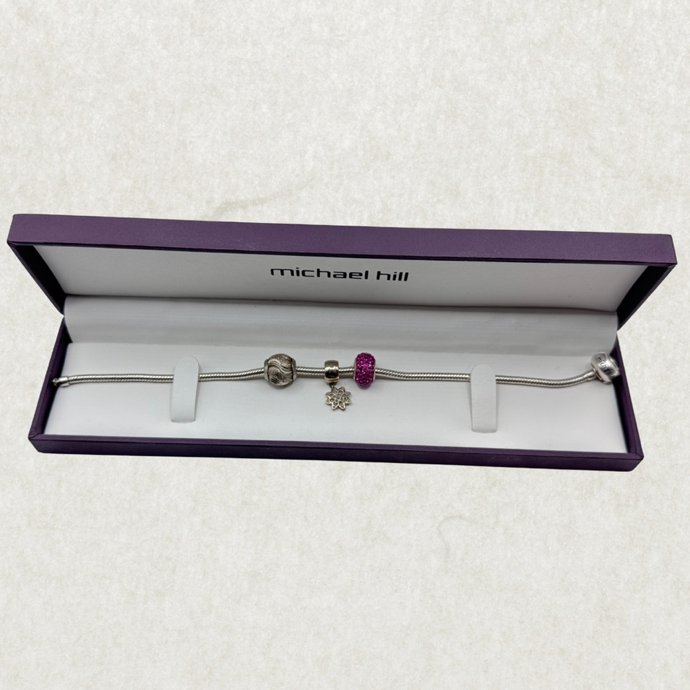 Michael Hill & Emma & Roe charm Sterling Silver 925 Snake Chain Charm Bracelet